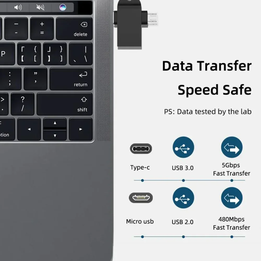 STONEGO-Adaptador USB 3,0 hembra a Micro USB OTG para teléfono Android, convertidor de datos para tableta, disco duro de aleación de aluminio, tipo C, 2 en 1 - imagen 3