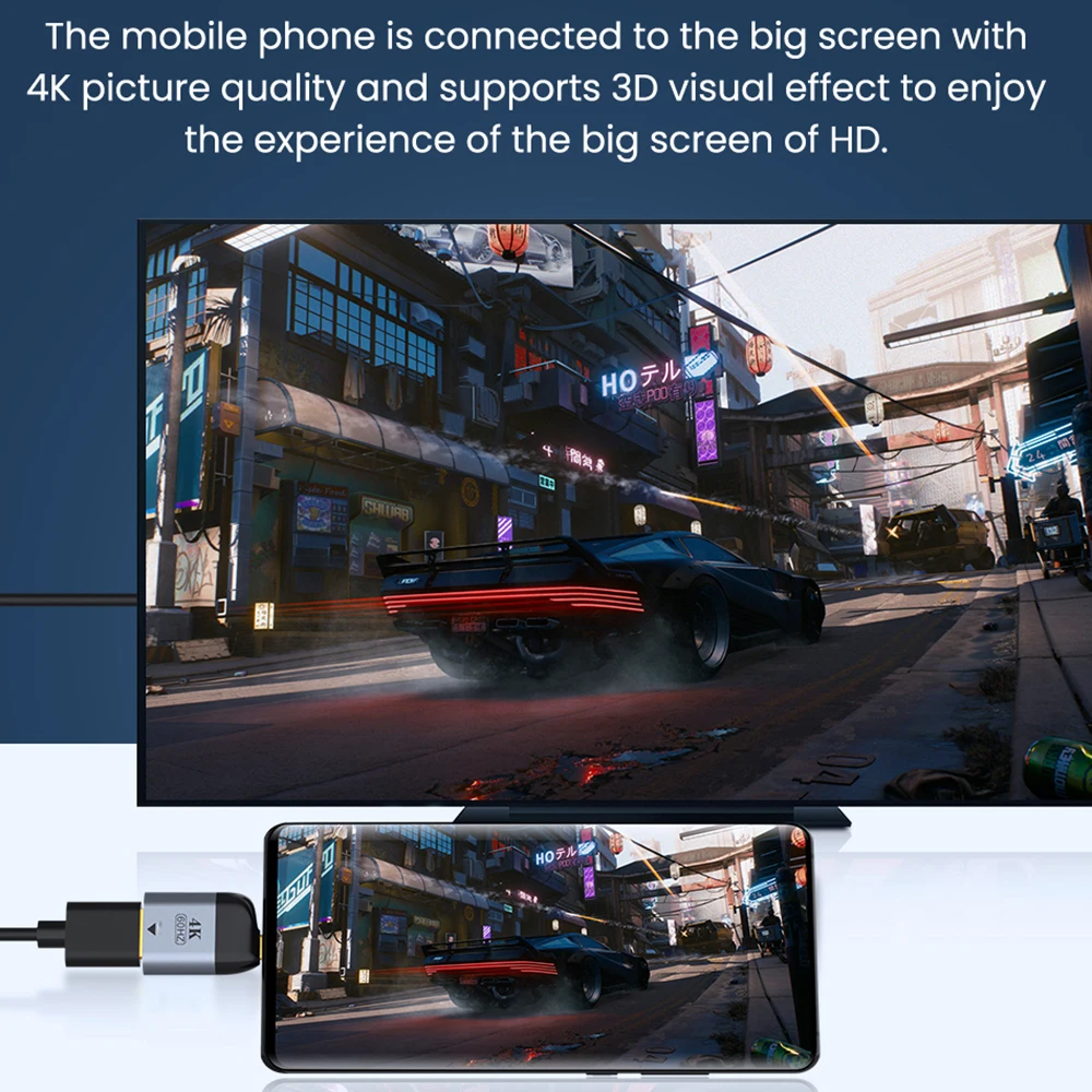 Convertidor de vídeo 3K, 4K, 8K, tipo C a HDMI, VGA, DP, RJ45, Mini DP, 4K, 60Hz, adaptador USB tipo C para Samsung, Huawei, MacBooK, 1 unidad - imagen 2