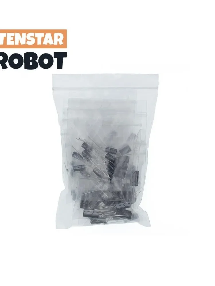 Surtido de condensadores electrolíticos de aluminio, paquete de 120 piezas, 12 valores, 0,22 UF-470UF, 1 Juego