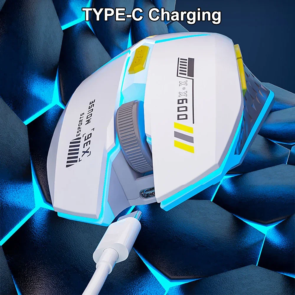 Ratón inalámbrico Bluetooth 5,4 de 2,4G, ratón para juegos de modo Dual con retroiluminación RGB, ratón recargable, ratón silencioso para ordenador portátil - imagen 3