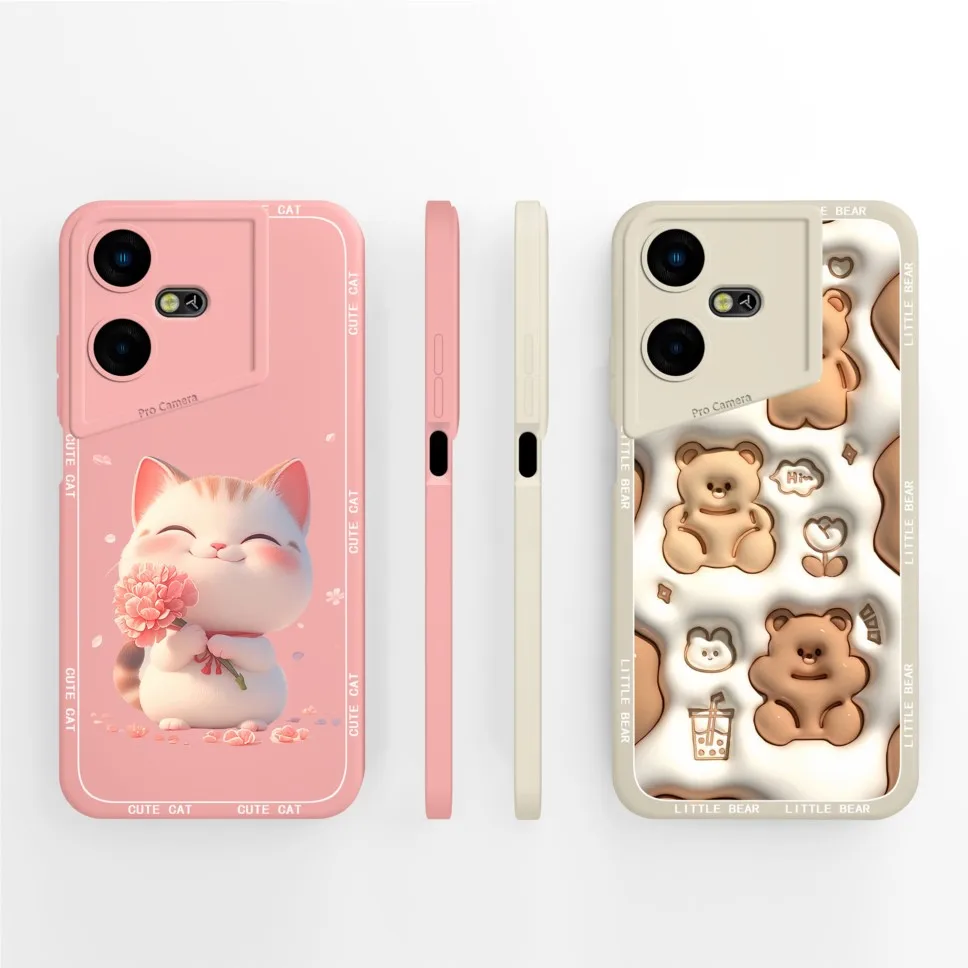 Funda para Tecno Pova Neo 3, carcasa con bonito gato, protección para cámara de fiesta, funda trasera de silicona suave para Tecno Pova Neo3 Capa - imagen 4