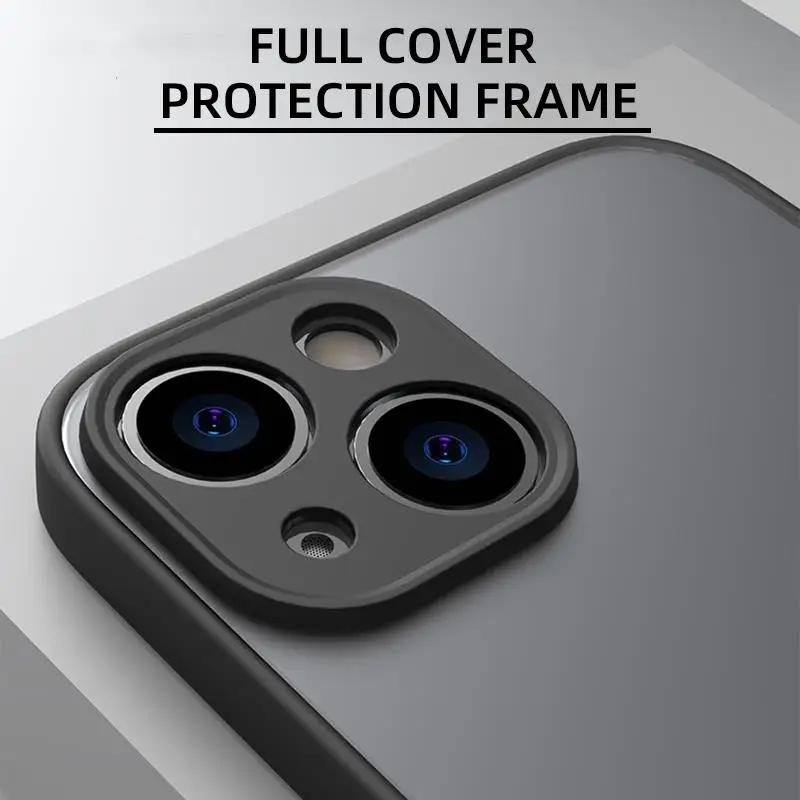 Coque rigide mat antichoc en Silicone, étui arrière transparent pour iPhone 15 14 13 12 11 Pro XR X XS Max 7 8 Plus SE 13 Mini - imagen 2