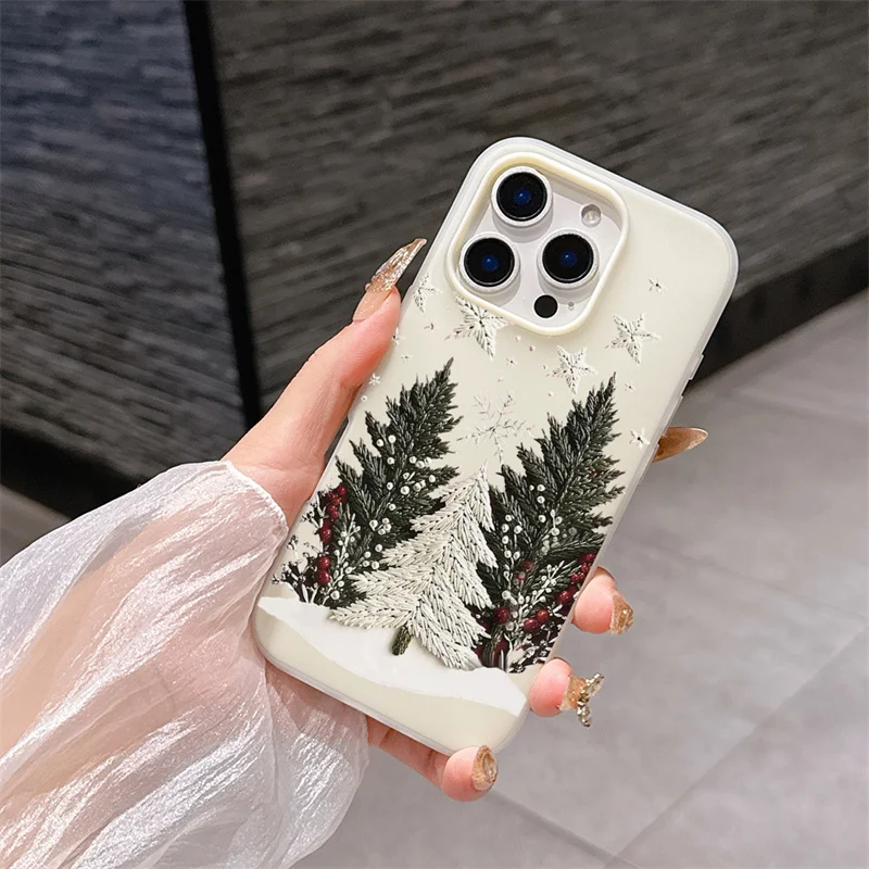 Funda de teléfono verde con árbol de Navidad y caramelo para VIVO V60 Lite V50 V40 Lite Y400 Pro 5G Y31 Y19S Y100 Y03 Y18 mate 2 en 1 cubierta de gelatina - imagen 2