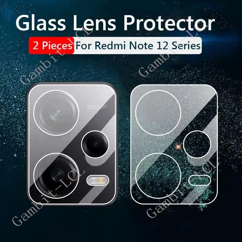 Película de lente de cámara 3D para Xiaomi Redmi Note 12 Turbo 12R 12S 12 T Pro Note12 Pro + Plus, cubierta protectora de vidrio templado Integral, 2 piezas - imagen 5