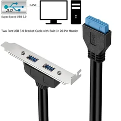 Panel USB 3.0 2 Puertos Hembra – Cable 20 Pines para Placa Base