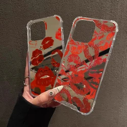 Funda Acrílica iPhone Pro Max 16/15/14/13/12/11 – Labios Rojos