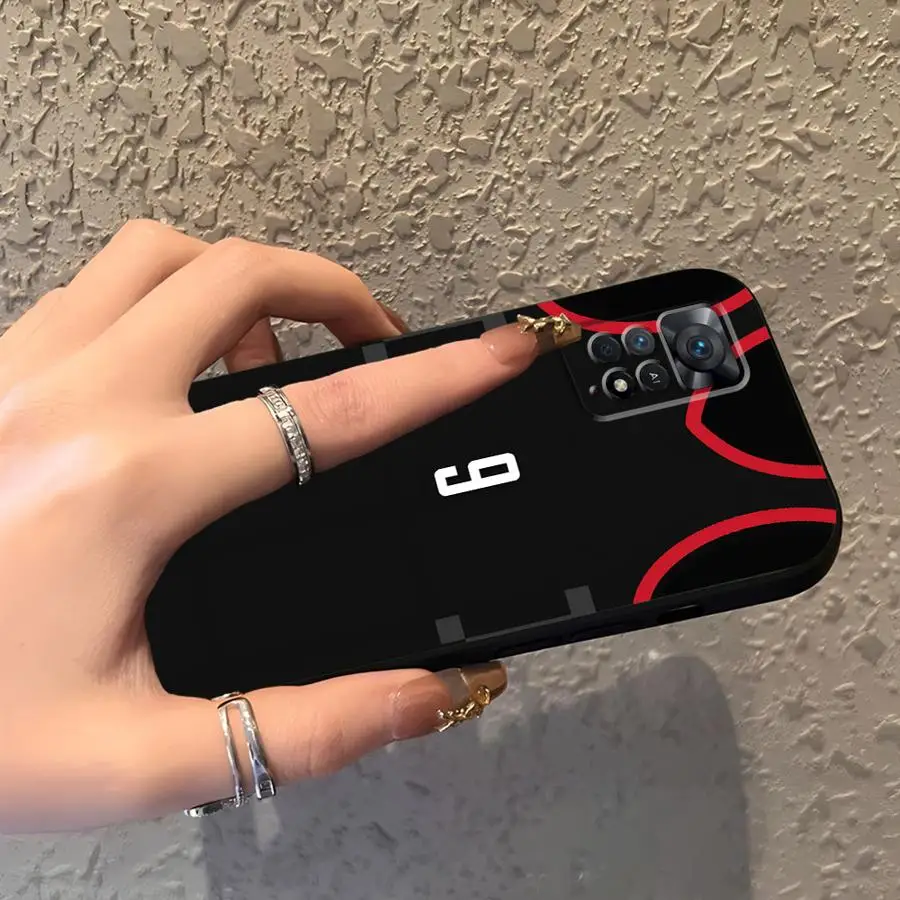 Funda de teléfono suave negra para Xiaomi Redmi Note 9S 10S 11s 7 8 13 14 Pro Plus 9 10 11 12 Pro 12s diseño Digital de baloncesto - imagen 2