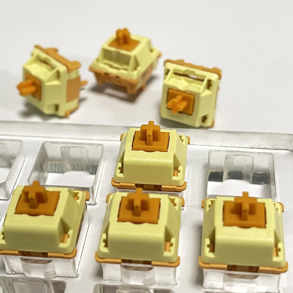 LCET-Teclados mecánicos divididos de plátano amarillo de Arce, interruptores táctiles de 5 pines, Holy Panda, 60g, para Kit de conexión en caliente, teclado para juegos MX - imagen 4