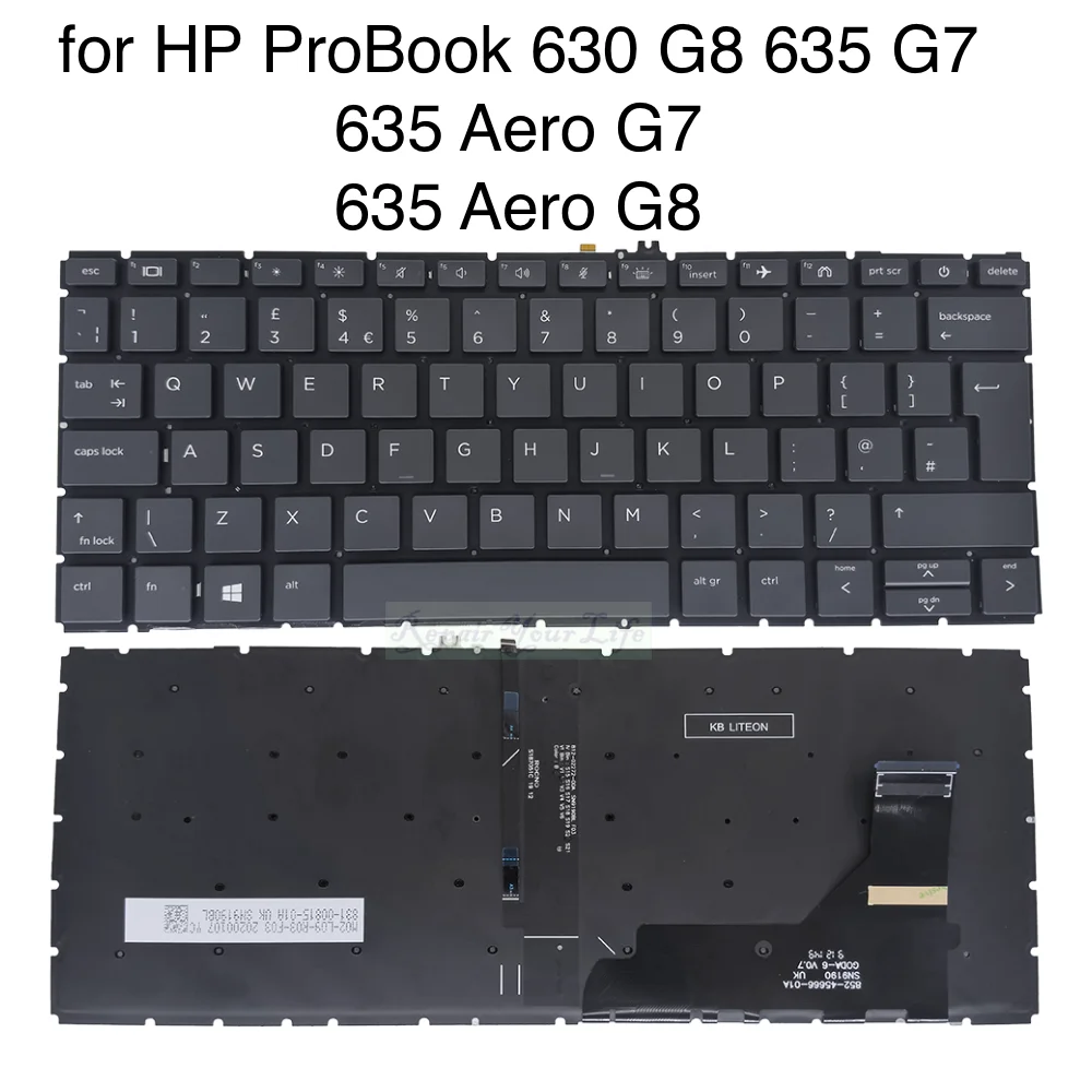 Teclado retroiluminado del Reino Unido de EE. UU. para HP EliteBook 830 G7 G8 735 G7 G8 835 G7 G8 teclado inglés para Notebook PC retroiluminado - imagen 2