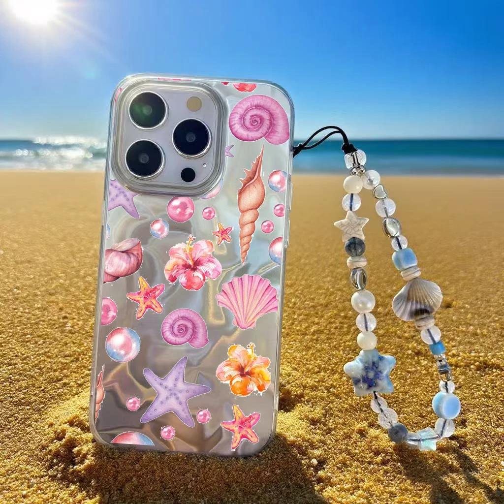 Funda con cadena de playa de concha de coco para VIVO Y39 Y78 Y56 V29 Lite V30E V40 V30 Pro 5G Y17 Y12 Y15 Y22 Y22S V25E 4G Y20 Y20i Y20s Y11 - imagen 3