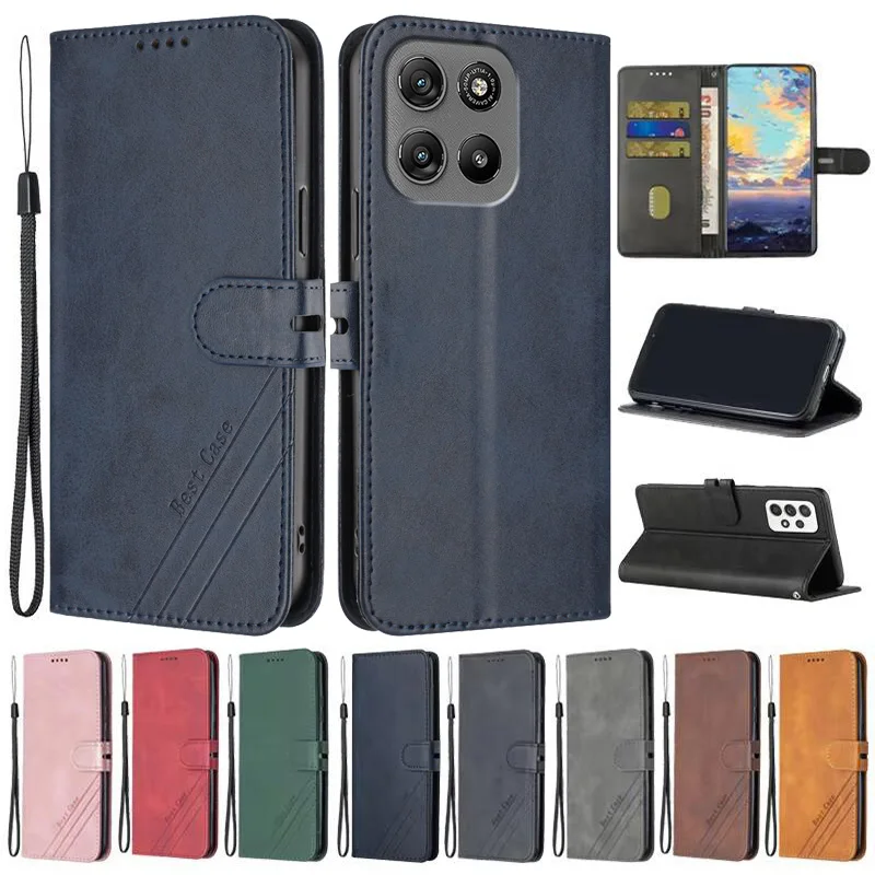 Para Motorola Moto G57 Power funda de cuero con tapa para Coque Motorola G57 Power Moto G57Power fundas de teléfono cubierta magnética Capa