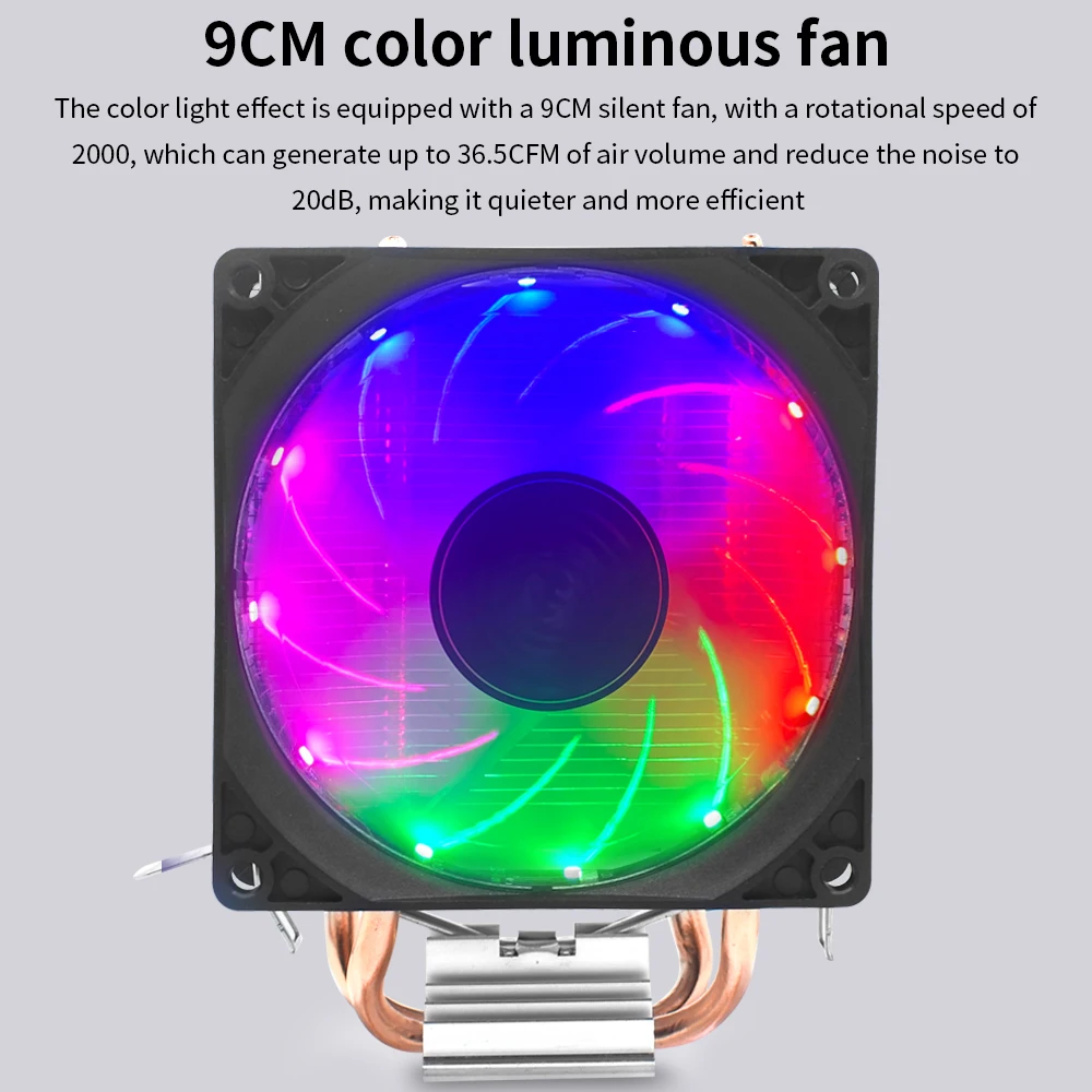 TISHRIC ventilador enfriador de CPU PWM 3 pines RGB enfriador de aire procesador PC Intel LGA 1150 1151 1700 1200 AMD AM3 AM4 radiador - imagen 3