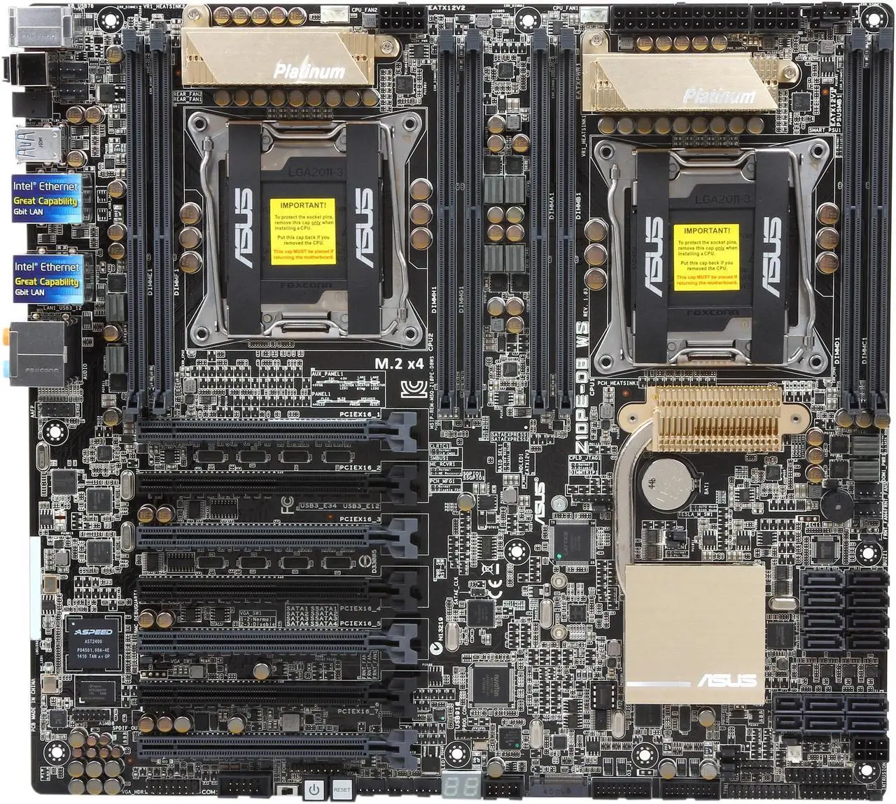 Placa base de servidor ASUS Z10PE-D8 WS EEB Dual LGA 2011-3 Intel C612 PCH 4xPCIe 3,0 DDR4 512GB compatible con cpu E5-2600 v4 - imagen 2