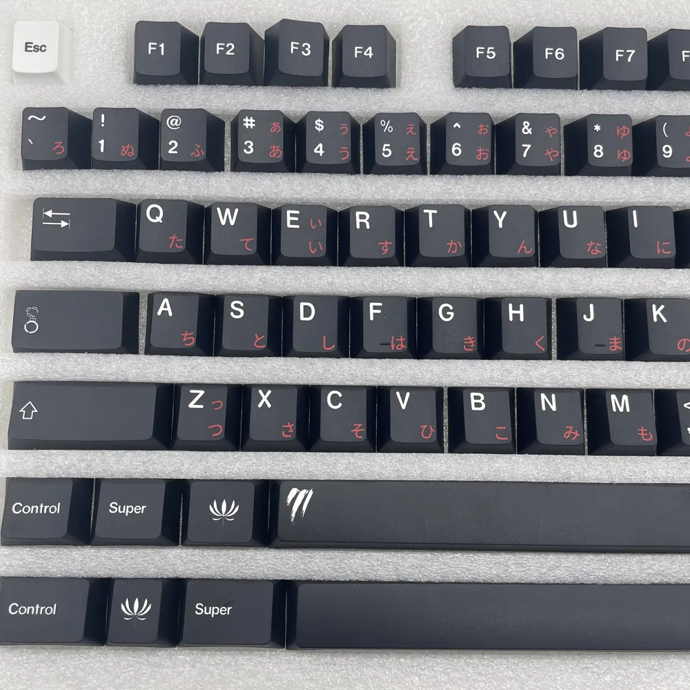Teclas negras y rojas para Teclado mecánico de Gaming, conjunto de 142 teclas japonesas ISO Enter PBT DYE, sublimación, perfil de cereza - imagen 5