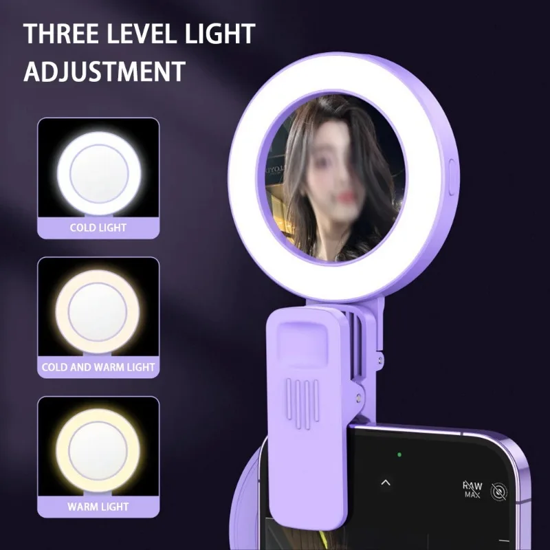 Mini anillo de luz LED Universal para teléfono, iluminación fotográfica, lámparas de fotografía, luz de Video, fotografía, foto, IPhone - imagen 2