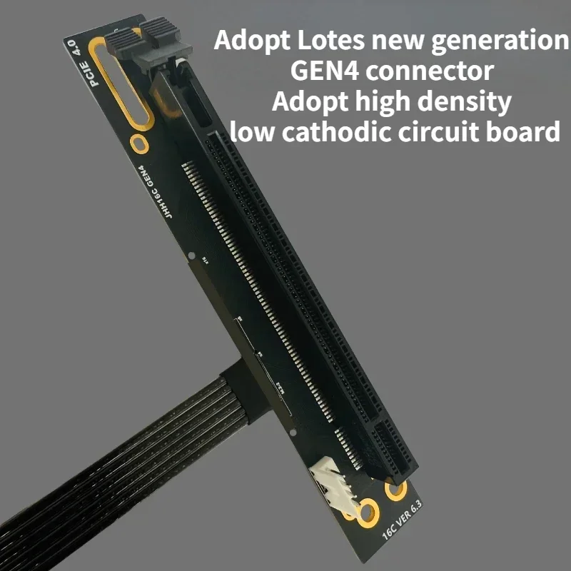 64Gbps PCIe 4,0 X4 90 grados PCI-E 16X a M2 M.2 para NVME SSD Cable elevador con Cable de alimentación Sata Gen4 GPU extensor de placa base es CPU - imagen 5