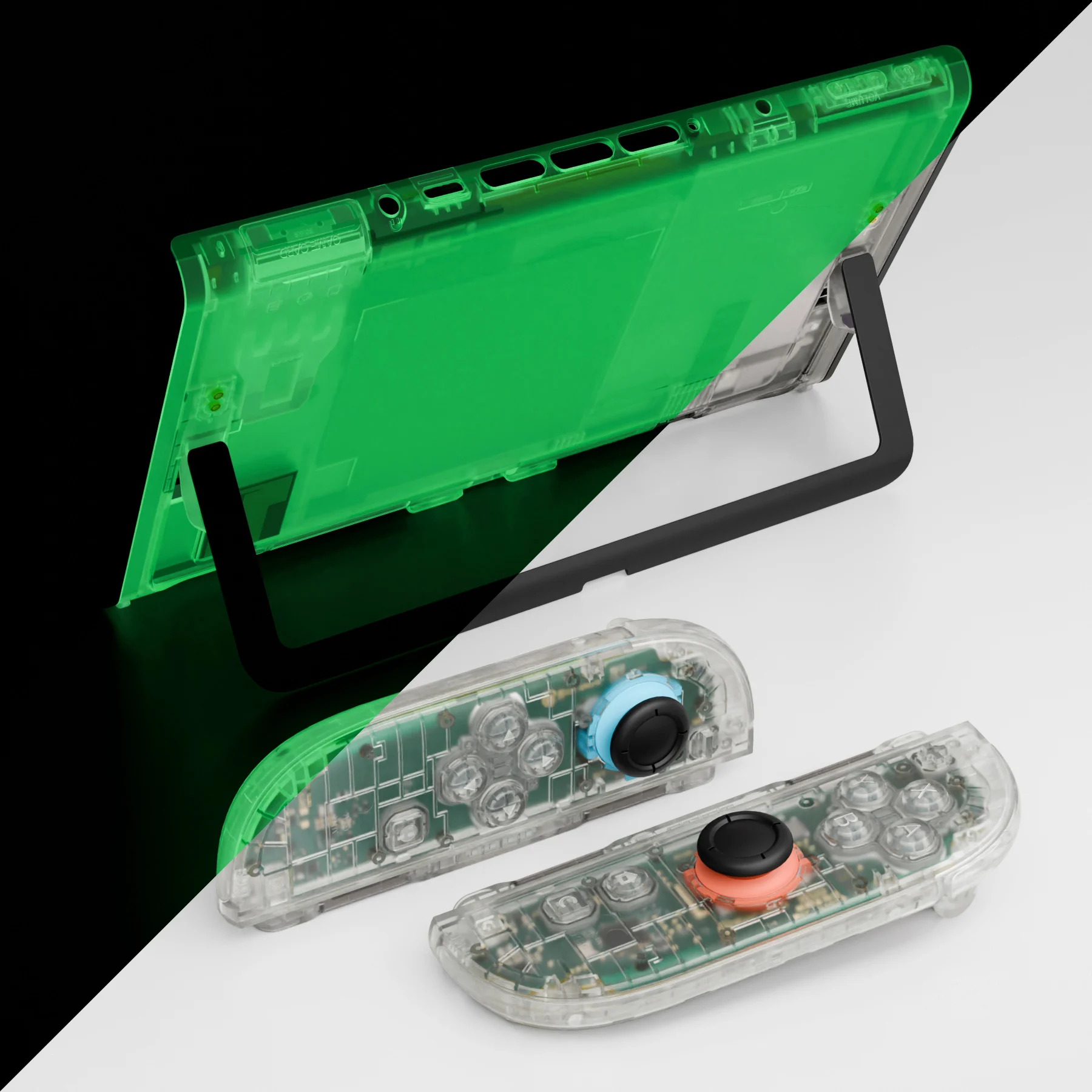 eXtremeRate Conjunto completo de carcasa con botones para Joycon 2 para Nintendo Switch 2 - Brilla en la oscuridad - Verde - imagen 5