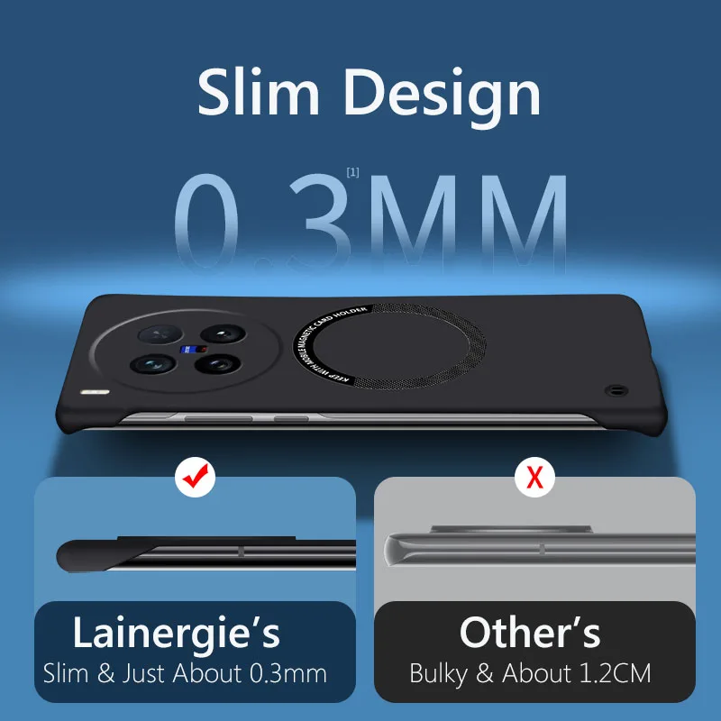 Funda magnética sin marco para Magsafe Slim, funda trasera dura de carga inalámbrica para VIVO X200 Ultra X200Ultra 5G - imagen 5