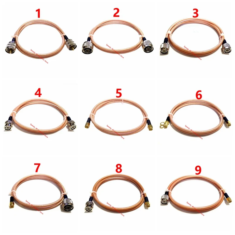 Cable coaxial RG142, engarce de doble blindaje para UHF, PL259, tipo N, TNC, BNC, macho, hembra, extensión de conector, entrega rápida, latón, cobre