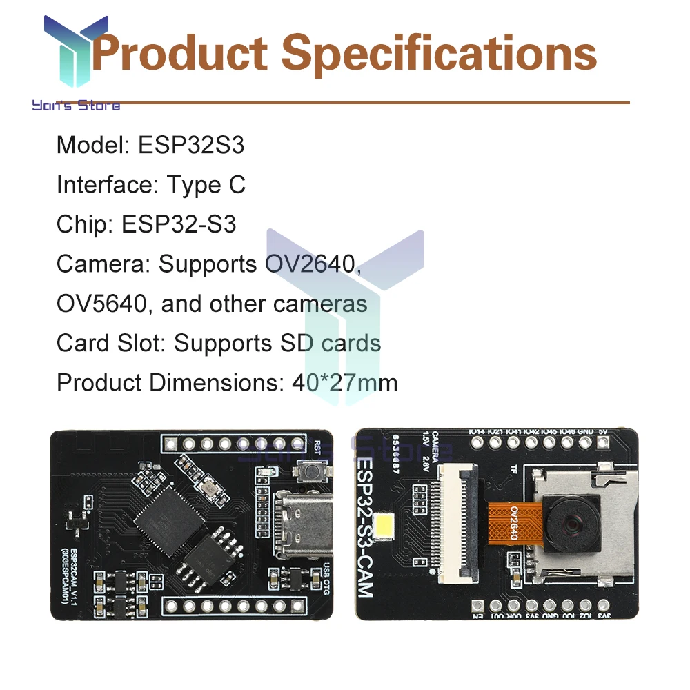 ESP32-S3-CAM Módulo de visión AI Placa de desarrollo WiFi BT con detección facial y reconocimiento de color - imagen 3