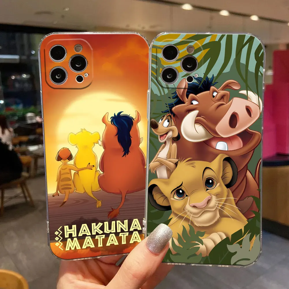 Funda de teléfono transparente The Lion King HAKUNA MATATA, carcasa suave y transparente para iPhone 11, 15, 14 Pro Max, 12, 13 Mini, 16 Pro Plus, XS, 8 - imagen 3