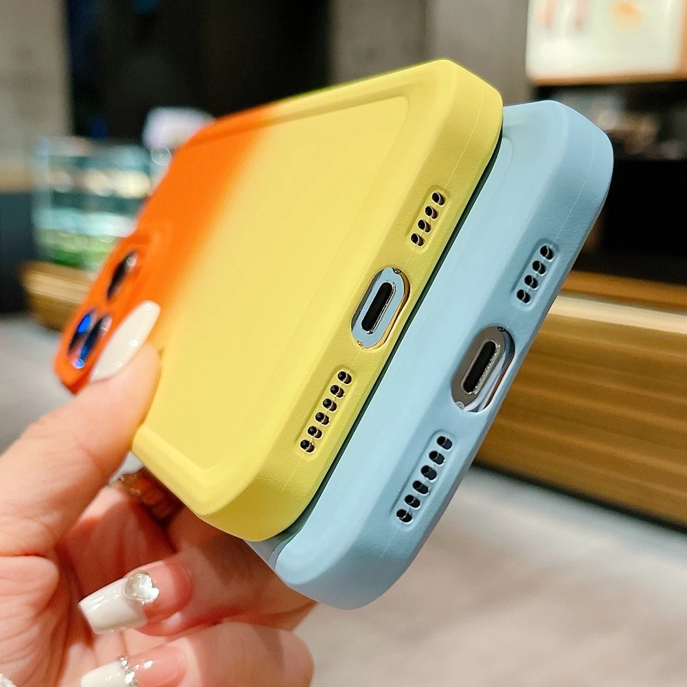 Funda de teléfono S24 FE Ultra de silicona para Samsung Galaxy S23 FE S22 Ultra S21 5G S20 Plus, Funda trasera suave degradada + - imagen 5