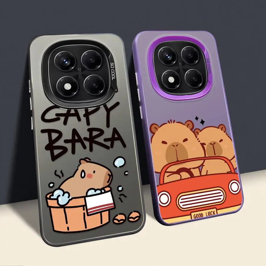 Funda trasera de teléfono para Xiaomi Redmi Note 10s 11s 13 12 11 9s 12s 10Lite 14 Pro Plus lindo capibara de dibujos animados