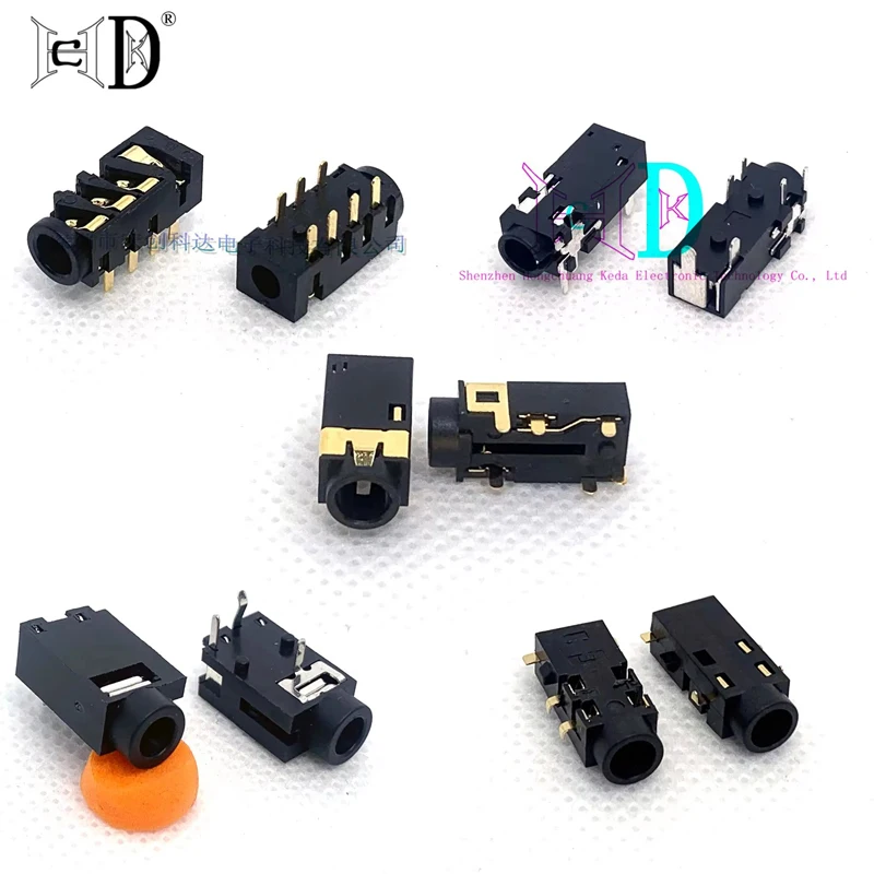 5 uds 3,5mm base de audio PJ-328B PJ-383 enchufable doble columna doble canal cuatro segmentos toma de auriculares altavoz PJ-342 - imagen 2