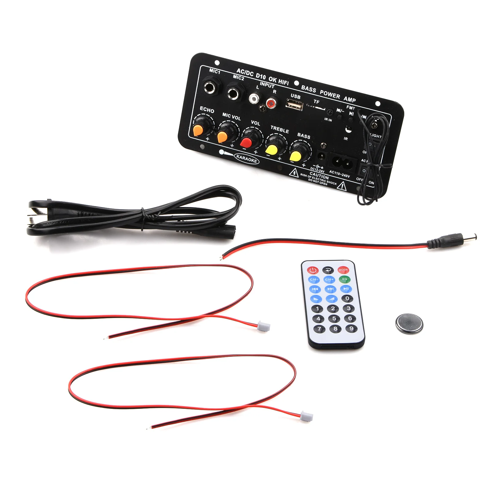 Módulo de placa amplificadora Bluetooth USB FM Radio reproductor TF Audio Subwoofer AC DC