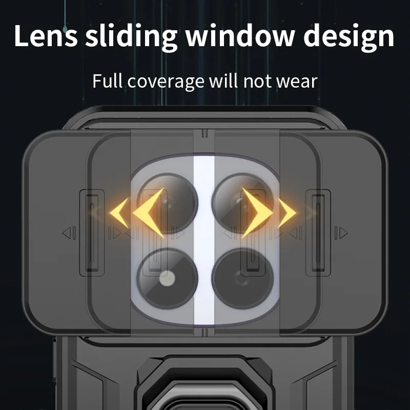 Para Redmi Note 15 Pro 5G funda deslizante para ventanas Redmi Note 15 Pro Fundas Coque soporte de anillo de batalla funda de teléfono Redmi Note 15 Pro - imagen 2