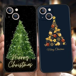 Funda TPU negra para iPhone con diseño de árbol de Navidad
