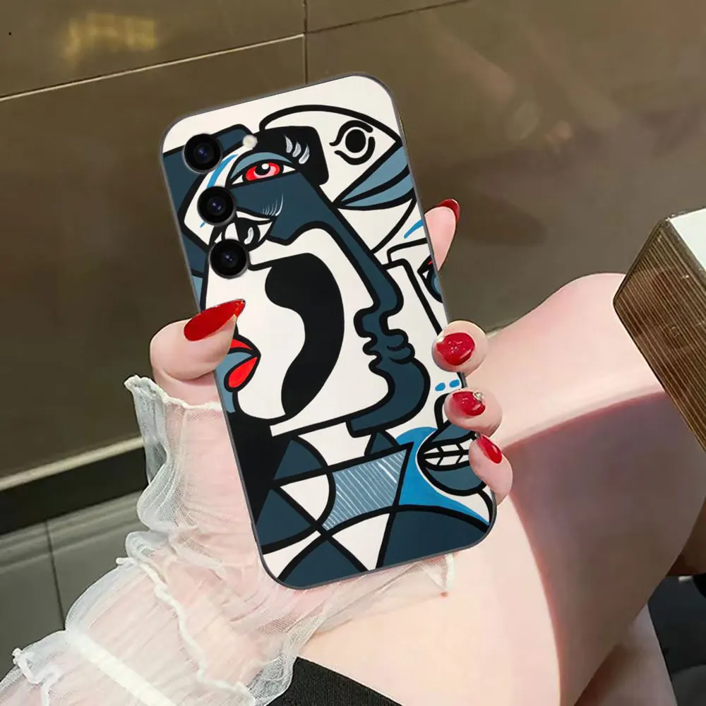 P-picasso pintura de arte abstracto Funda de teléfono para Samsung Galaxy S25 S24 S23 S22 S21 S20 FE S10 S9 PLUS ULTRA Funda Capa - imagen 3