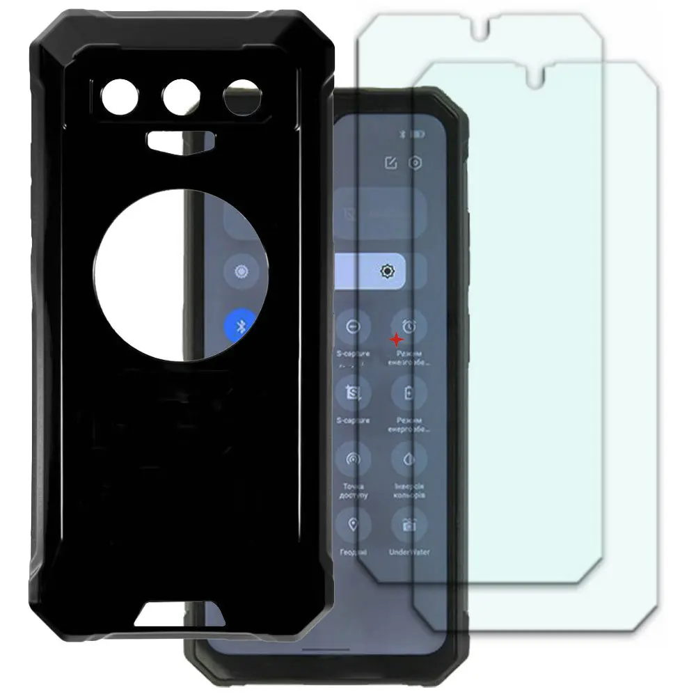 Funda protectora 3 en 1 para Fossibot F102, protector de pantalla de vidrio templado para Fossibot F102, película de teléfono
