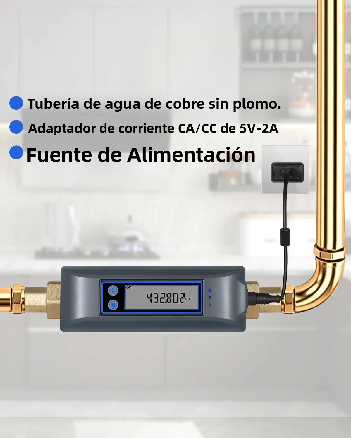 Tuya-válvula de agua inteligente WiFi, medidor de flujo de agua con cierre, batería recargable integrada para tubería de 3/4 pulgadas de diámetro DN20