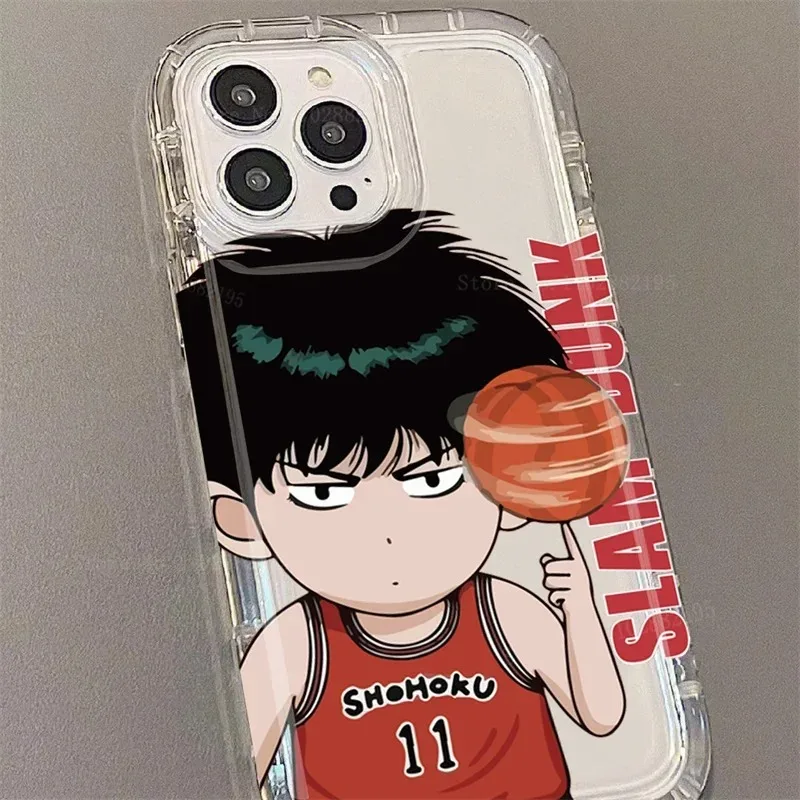 Funda de Anime Slam Dunk para iPhone 15 14 13 12 11 Pro Max XR XS X 8 7 6 6S Plus SE 2020 funda protectora de silicona transparente estampada - imagen 2