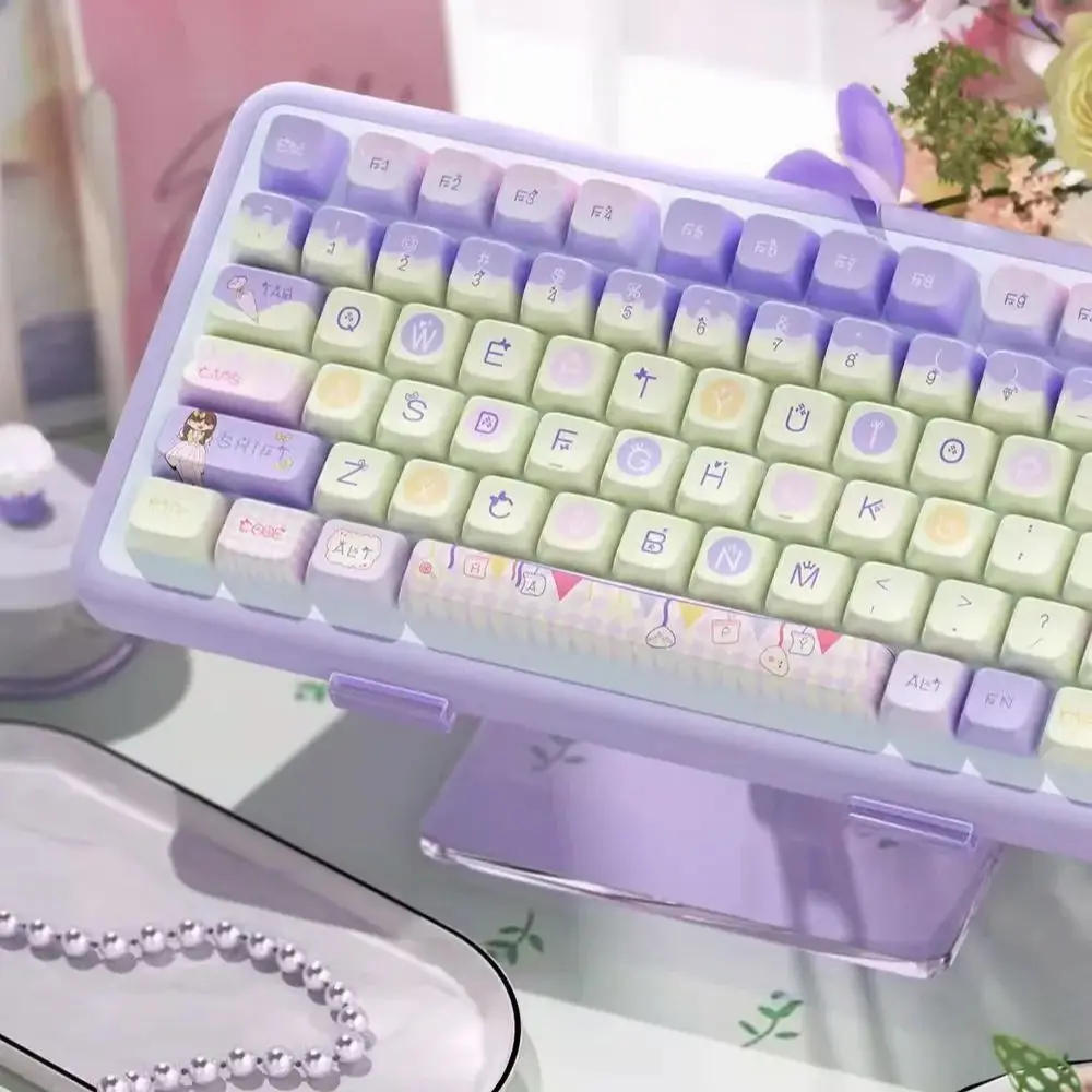 Juego de teclas de feliz cumpleaños, 158 teclas, perfil MDA, teclas de sublimación de tinte PBT para teclado mecánico Cherry MX Switch - imagen 5