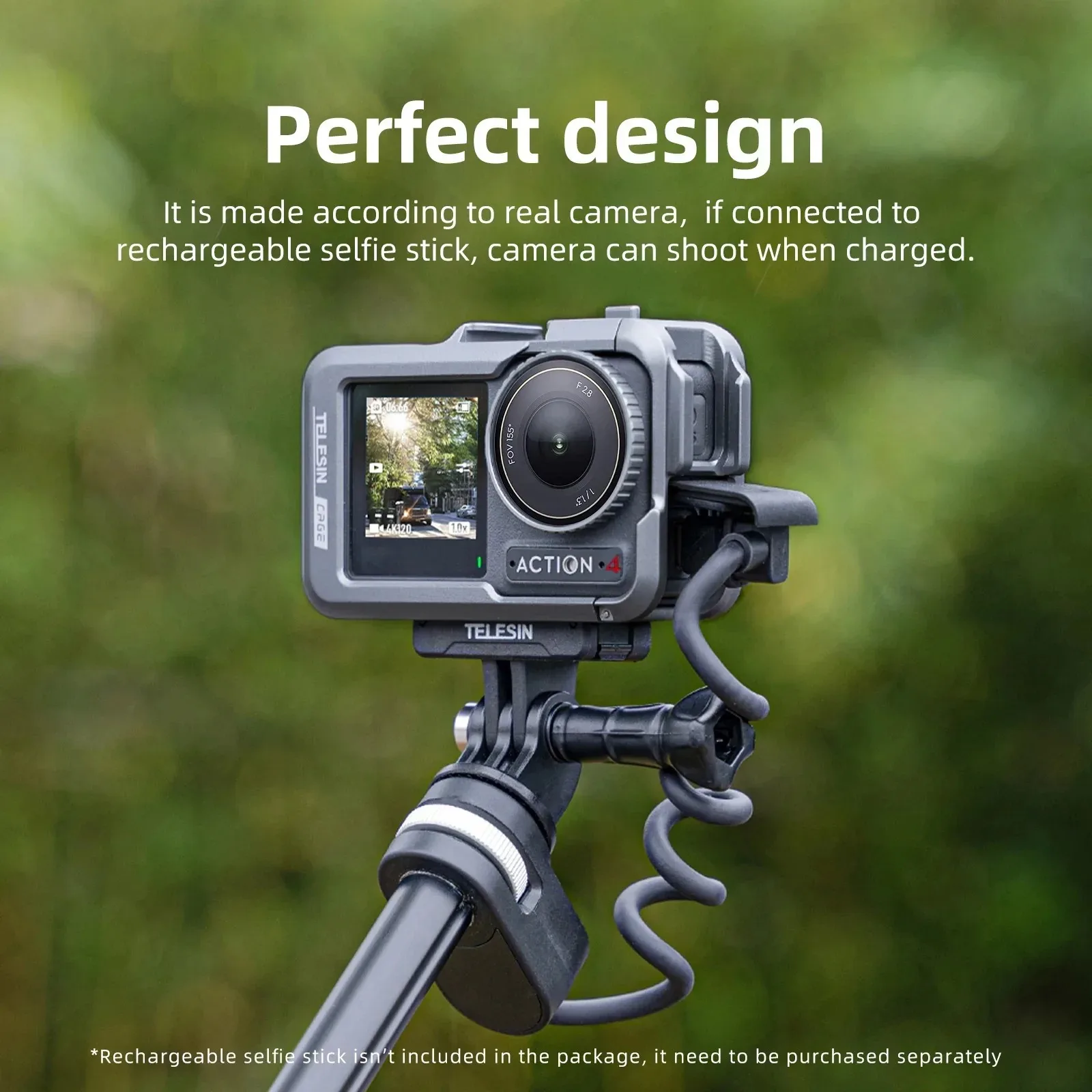 TELESIN-funda protectora de aleación de aluminio para cámara DJI Osmo Action 4, 3, jaula de Metal, montaje de liberación rápida con zapata fría doble - imagen 3