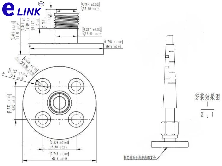 Toma SMA 5 uds para adaptador SMA905 base de asiento de fibra óptica redonda para conector acoplador SMA905 ftth, Base de soporte ftthelink - imagen 4