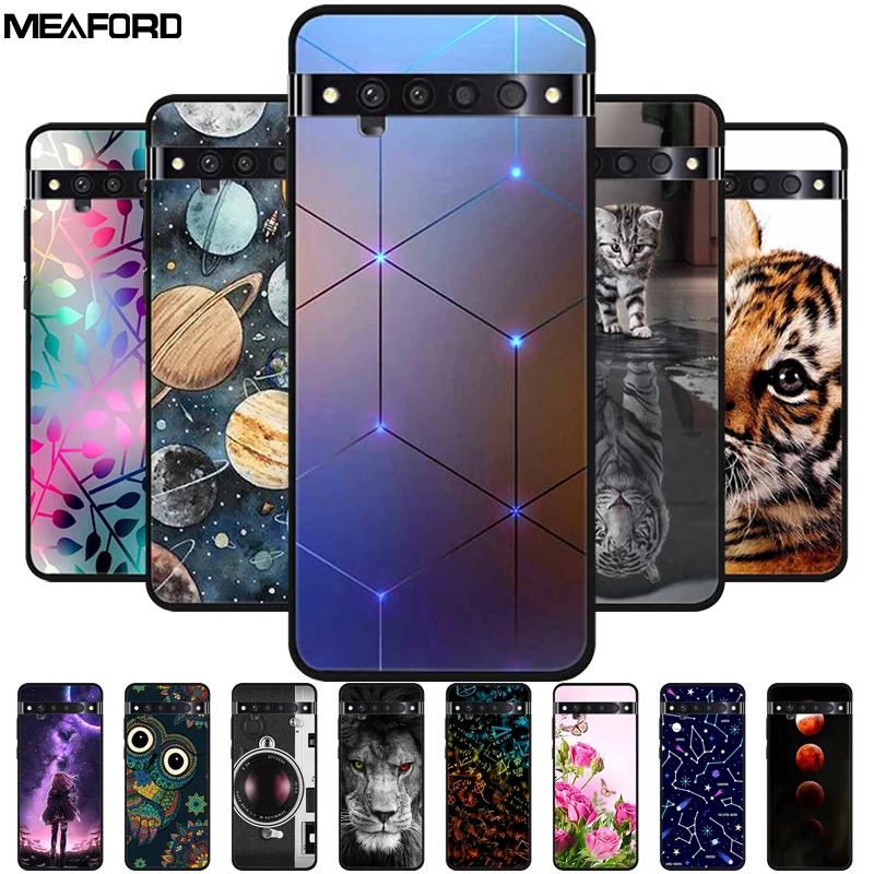 Para TCL 10 Pro Fundas suaves de silicona TPU gato León Fundas traseras para TCL 10 Pro T799B T799H Funda a prueba de golpes Funda Capa TCL10Pro 6,47"