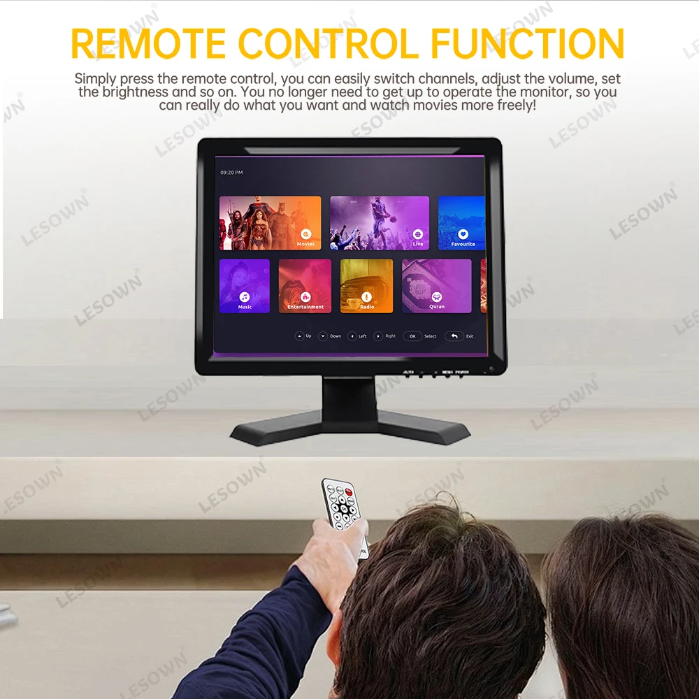 LESOWN-Monitor VGA CCTV de 19 pulgadas, 1280x1024, alta resolución, 4:3, pantalla ancha IPS, pantalla táctil USB con altavoces, carcasa de plástico - imagen 2