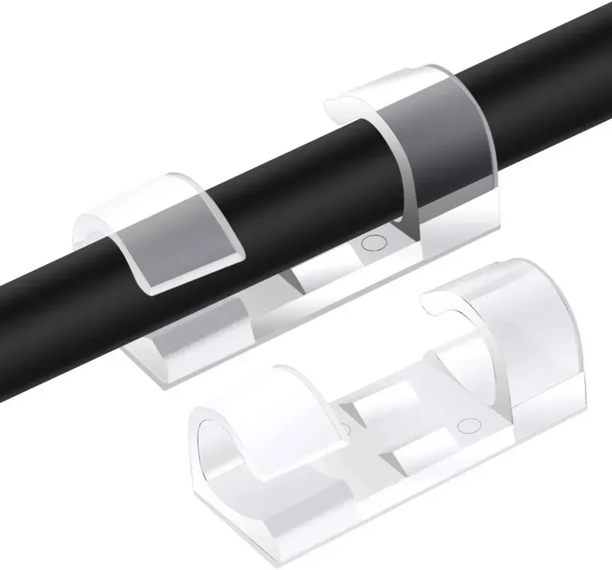 Clips organizadores de cables, gestión de cables, soporte para cables, carga USB, línea de datos, bobinadora, gancho montado en la pared, 20/40 Uds. - imagen 3