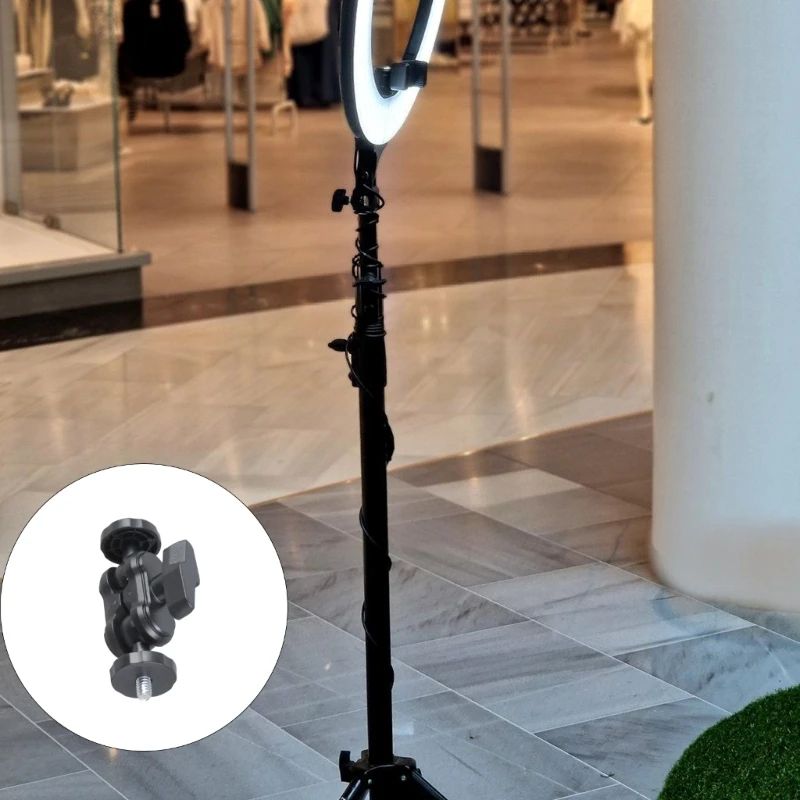 Adaptador rosca macho a macho ángulo ajustable 1/4 para montaje cámara, soporte para teléfono inteligente, accesorio - imagen 3