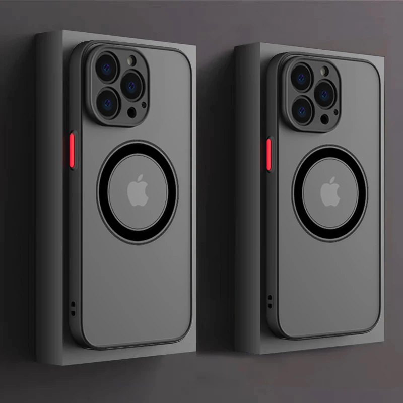 Funda de carga inalámbrica Magsafe magnética con sensación de piel de lujo para iPhone 15 14 13 11 12 Pro Max 13 Mini 15 Plus Armor funda - imagen 2