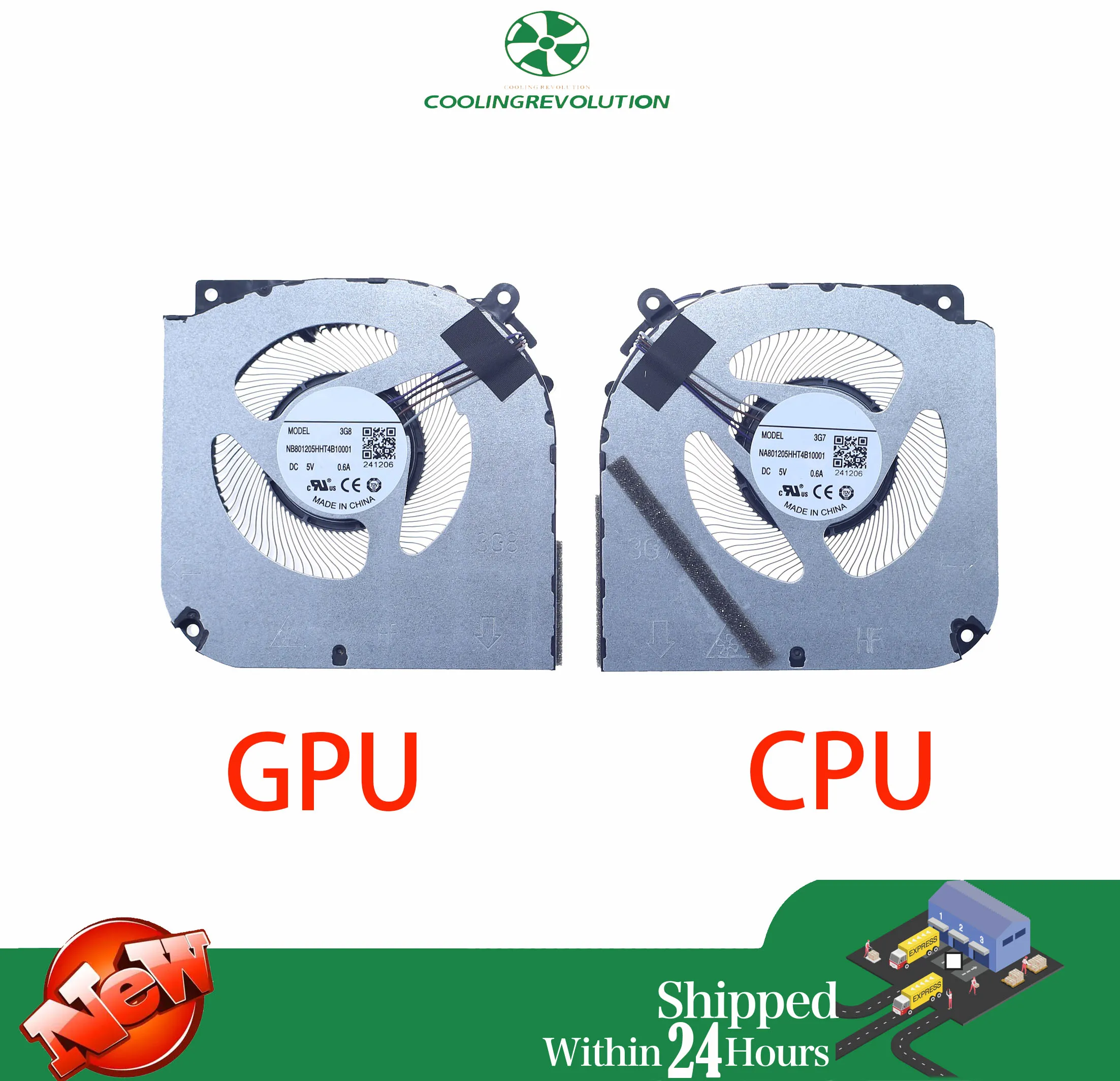 Ventilador de refrigeración GPU para CPU de ordenador portátil para MECHREVO Yaoshi 16 PRO 3G7 3G8 CPU GPU NA 801205 HHT4B10001 NB 801205 HHT4B10001