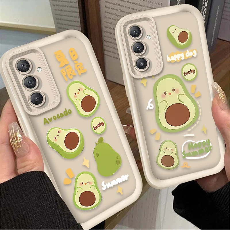 Preciosa funda de aguacate de dibujos animados para Samsung Galaxy A54 A05S A05 A34 A24 A14 A53 A33 A23 A13 A52 A52S A32 A22 A12 A71 A51 A31