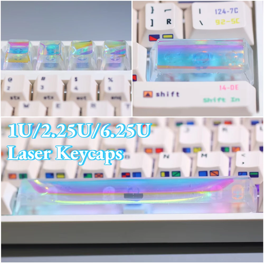 Teclas láser personalizadas DIY, tapa de teclado mecánico transparente de resina para interruptor Cherry MX, tecla de retroiluminación de juego
