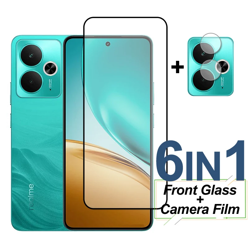 Cubierta completa de vidrio templado para Realme 14T, Protector de pantalla Realme 14T 5G, película protectora para lente de cámara de teléfono para Realme 14T - imagen 2