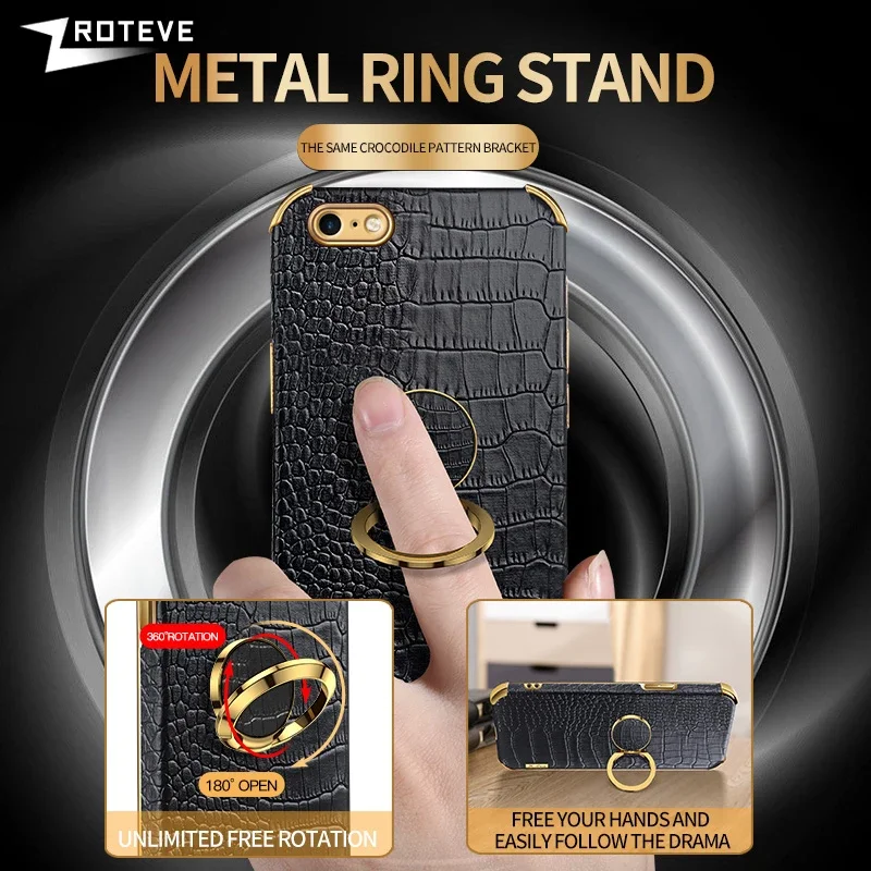 Para iPhoneSE Funda Zroteve Funda de cuero con patrón de cocodrilo para iPhone SE 2 3 2020 2022 6 6S 7 8 Plus iPhone6 iPhone7 iPhone8 - imagen 3