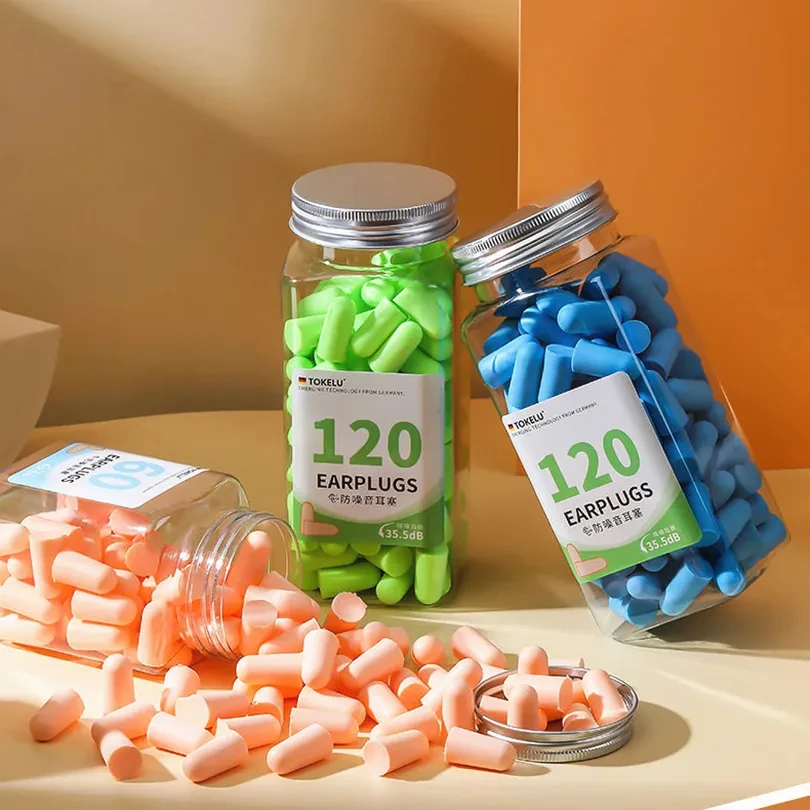 LLD Prácticos tapones para los oídos de silicona, tapones para los oídos a prueba de ruido, cómodos para dormir, accesorio de reducción de ruido