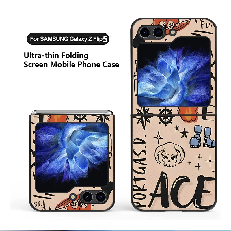 Cool One Piece ASCE Logo contraportada funda de teléfono para Samsung para Galaxy Z Flip 5 Z Flip 3 Z FLIP 6 Z Flip - imagen 4